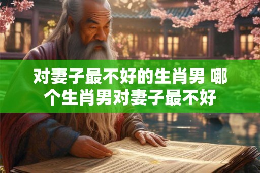 对妻子最不好的生肖男 哪个生肖男对妻子最不好