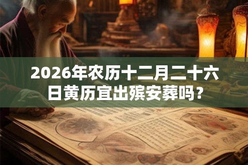 2026年农历十二月二十六日黄历宜出殡安葬吗？