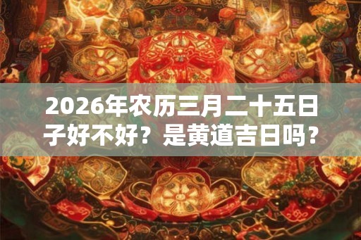 2026年农历三月二十五日子好不好？是黄道吉日吗？
