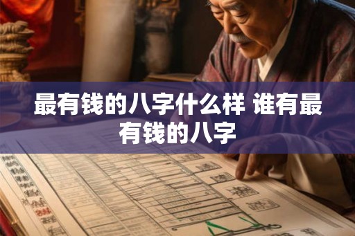 最有钱的八字什么样 谁有最有钱的八字