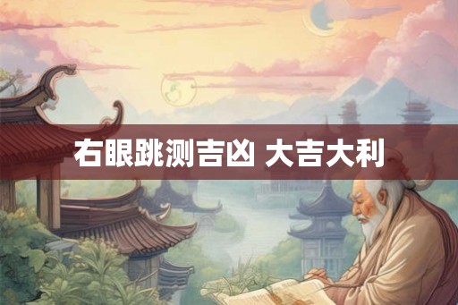 右眼跳测吉凶 大吉大利