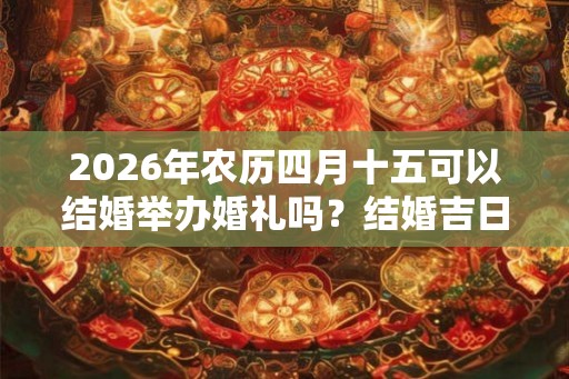 2026年农历四月十五可以结婚举办婚礼吗？结婚吉日怎么选？