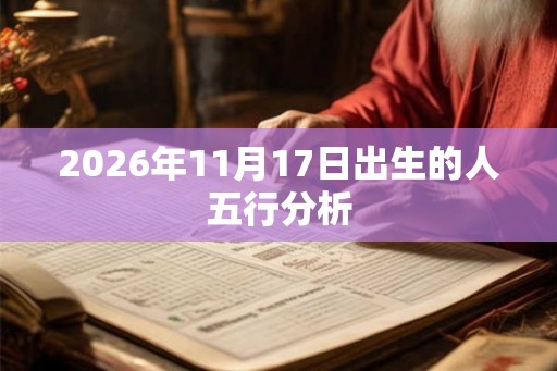 2026年11月17日出生的人五行分析