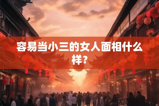 容易当小三的女人面相什么样？