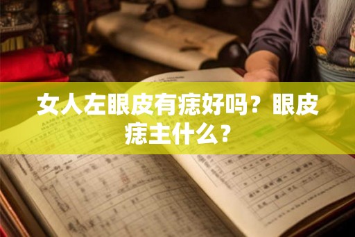 女人左眼皮有痣好吗？眼皮痣主什么？