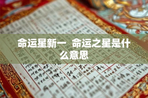 命运星新一  命运之星是什么意思