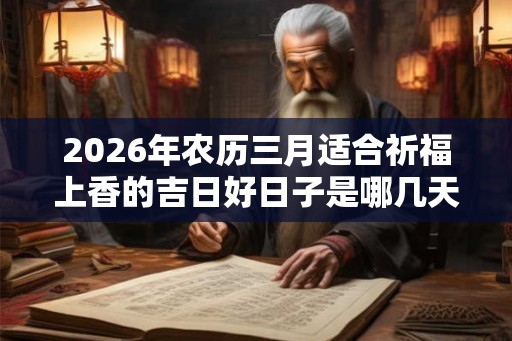 2026年农历三月适合祈福上香的吉日好日子是哪几天？