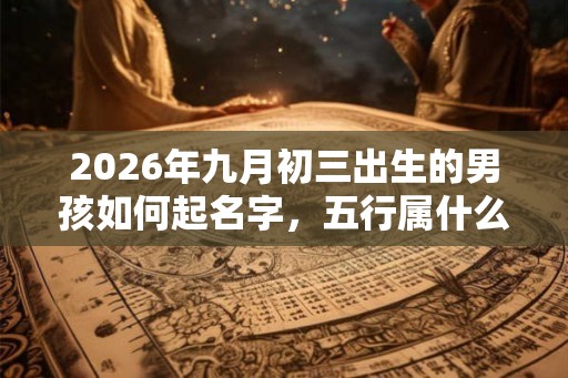 2026年九月初三出生的男孩如何起名字，五行属什么