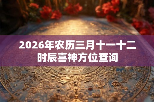 2026年农历三月十一十二时辰喜神方位查询 2026年农历三月十一十二时辰喜神方位查询