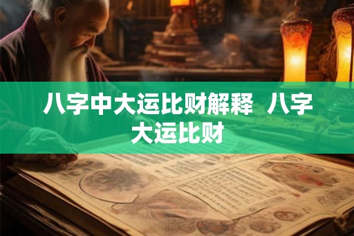 八字中大运比财解释  八字大运比财