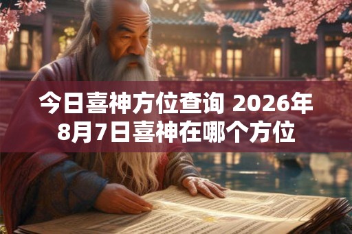 今日喜神方位查询 2026年8月7日喜神在哪个方位