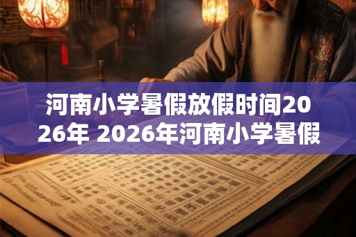 河南小学暑假放假时间2026年 2026年河南小学暑假什么时候放假