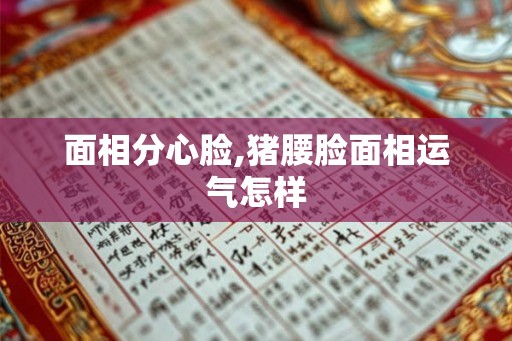 面相分心脸,猪腰脸面相运气怎样