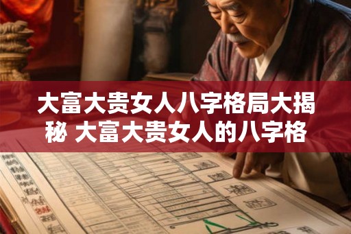 大富大贵女人八字格局大揭秘 大富大贵女人的八字格局揭密