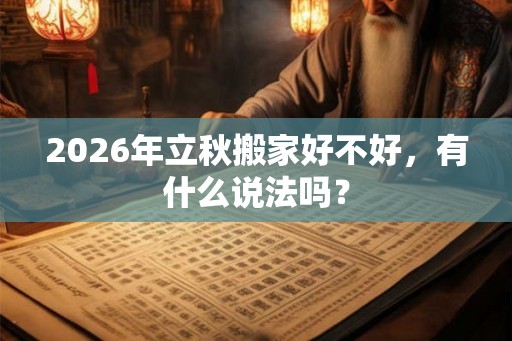 2026年立秋搬家好不好，有什么说法吗？