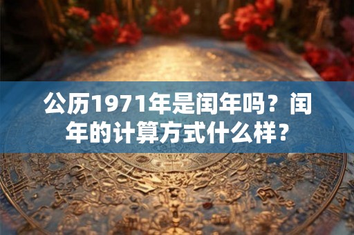 公历1971年是闰年吗？闰年的计算方式什么样？