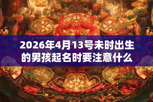 2026年4月13号未时出生的男孩起名时要注意什么