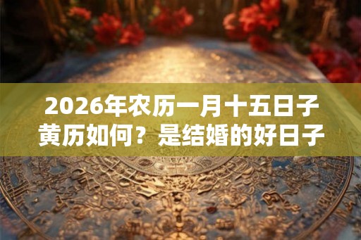2026年农历一月十五日子黄历如何？是结婚的好日子吗？