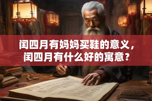 闰四月有妈妈买鞋的意义，闰四月有什么好的寓意？