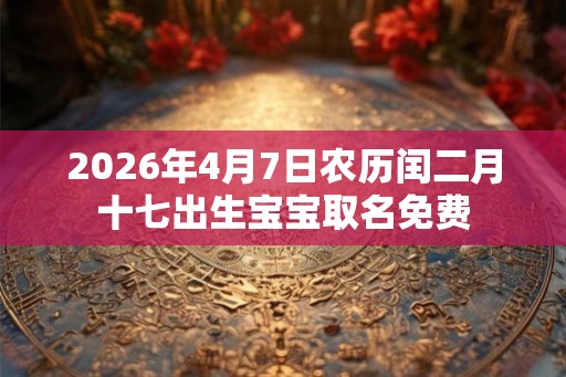 2026年4月7日农历闰二月十七出生宝宝取名免费