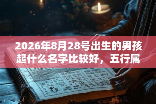 2026年8月28号出生的男孩起什么名字比较好，五行属什么