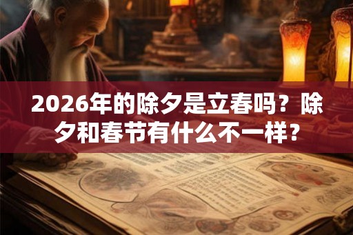 2026年的除夕是立春吗？除夕和春节有什么不一样？