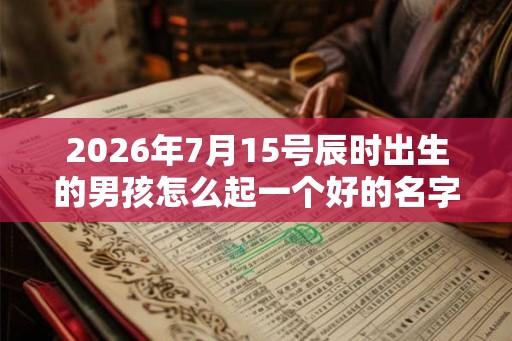 2026年7月15号辰时出生的男孩怎么起一个好的名字