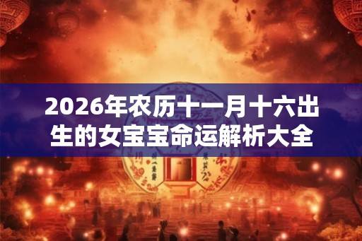 2026年农历十一月十六出生的女宝宝命运解析大全
