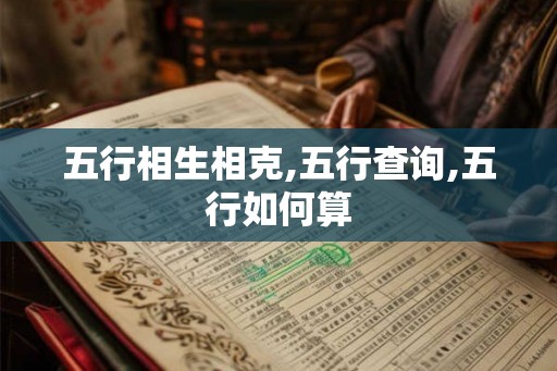 五行相生相克,五行查询,五行如何算