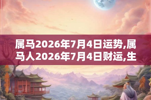 属马2026年7月4日运势,属马人2026年7月4日财运,生肖马2026年7月4日运势 属马2026年7月4日运势,属马人2026年7月4日财运,生肖马2026年7月4日运势