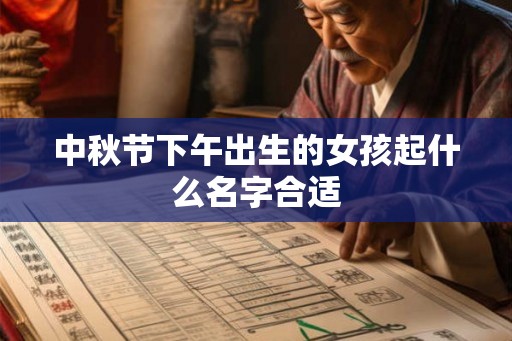 中秋节下午出生的女孩起什么名字合适