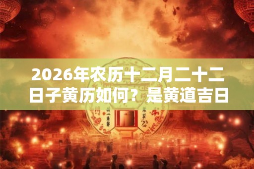 2026年农历十二月二十二日子黄历如何？是黄道吉日吗？