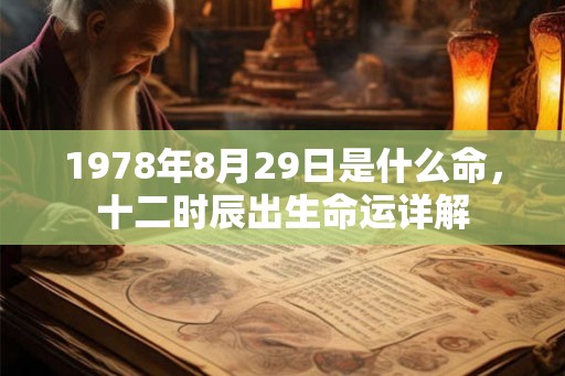 1978年8月29日是什么命，十二时辰出生命运详解