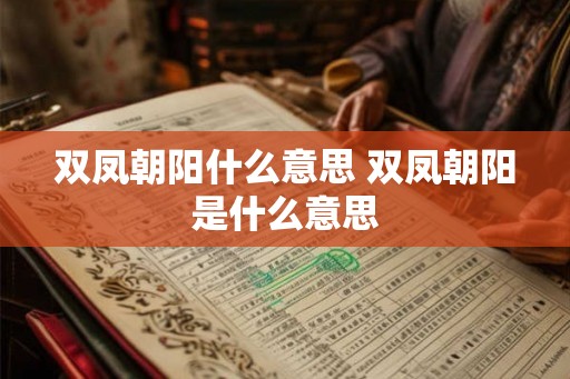 双凤朝阳什么意思 双凤朝阳是什么意思