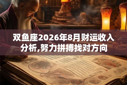 双鱼座2026年8月财运收入分析,努力拼搏找对方向