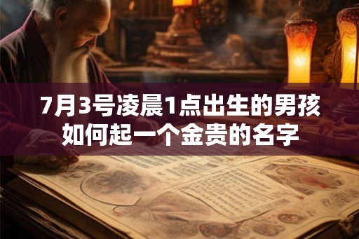 7月3号凌晨1点出生的男孩如何起一个金贵的名字