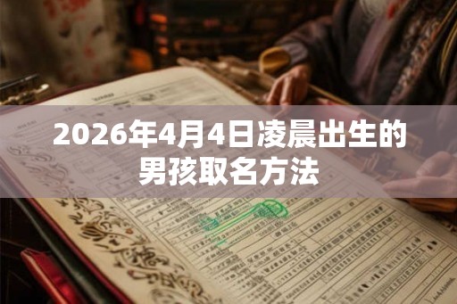 2026年4月4日凌晨出生的男孩取名方法