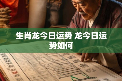 生肖龙今日运势 龙今日运势如何
