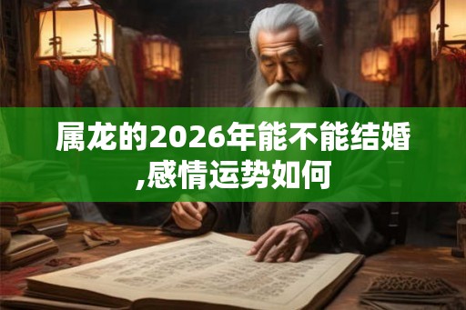 属龙的2026年能不能结婚,感情运势如何