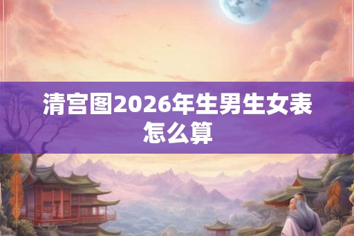 清宫图2026年生男生女表怎么算