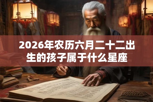 2026年农历六月二十二出生的孩子属于什么星座