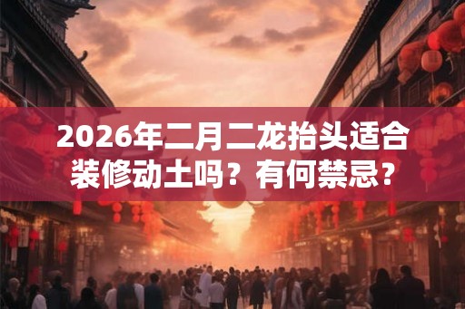 2026年二月二龙抬头适合装修动土吗？有何禁忌？