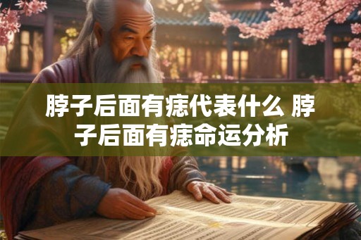 脖子后面有痣代表什么 脖子后面有痣命运分析