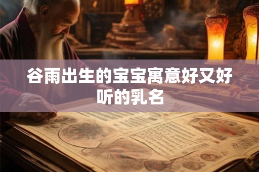 谷雨出生的宝宝寓意好又好听的乳名