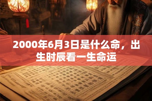 2000年6月3日是什么命，出生时辰看一生命运