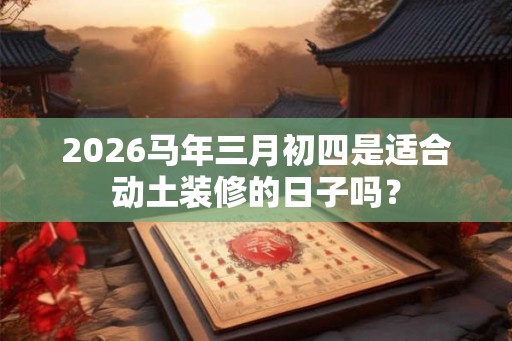 2026马年三月初四是适合动土装修的日子吗？