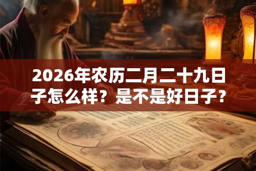 2026年农历二月二十九日子怎么样？是不是好日子？