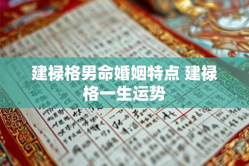 建禄格男命婚姻特点 建禄格一生运势