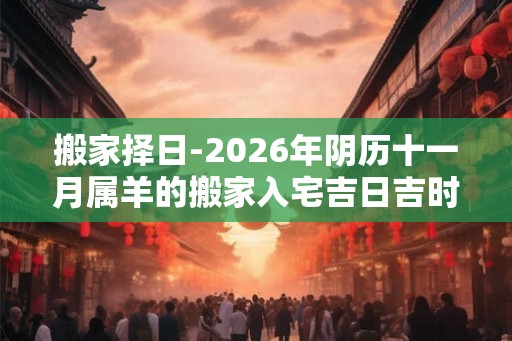 搬家择日-2026年阴历十一月属羊的搬家入宅吉日吉时查询