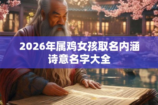 2026年属鸡女孩取名内涵诗意名字大全